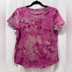 Old Navy Everywear Dark Pink Tie Dye T-shirt Sz Med Tall